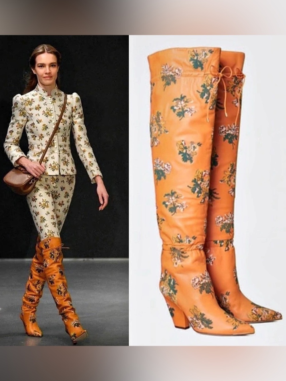 NWT Tory Burch Lila Embroidered Over The Knee Scrunch Boot. Size 6.5